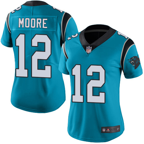 Carolina Panthers Limited Blue Women DJ Moore Alternate Jersey NFL Football #12 Vapor Untouchable->women nfl jersey->Women Jersey